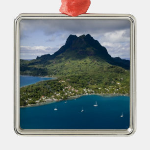 Französisch-Polynesien, Bora Bora. Luftansicht von Ornament Aus Metall