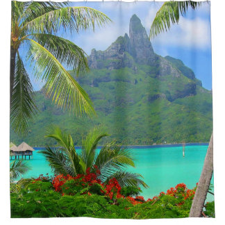 Französisch-Polynesien-Design Duschvorhang