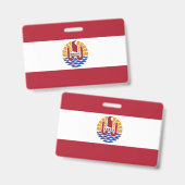 Französisch-Polynesien-Flagge Ausweis (Vorder- & Rückseite)