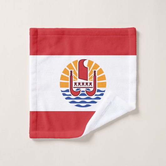 Französisch-Polynesien-Flagge Badhandtuch Set (Waschlappen)