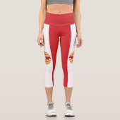 Französisch-Polynesien-Flagge Capri Leggings (Vorderseite)