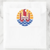 Französisch-Polynesien-Flagge, Drapeau Polynésie F Rechteckiger Aufkleber (Tasche)