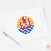 Französisch-Polynesien-Flagge, Drapeau Polynésie F Rechteckiger Aufkleber (Umschlag)