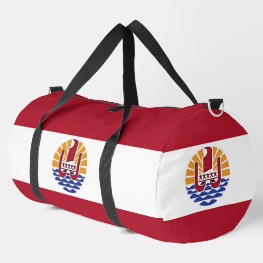 Französisch-Polynesien-Flagge Duffle Bag (Linke Ecke)