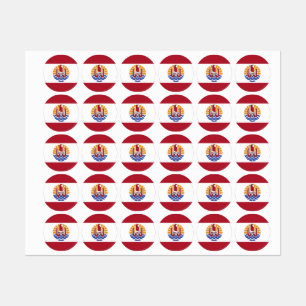 Französisch-Polynesien-Flagge Etiketten