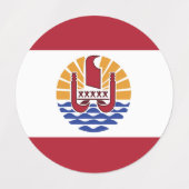 Französisch-Polynesien-Flagge Etiketten (Design 2)