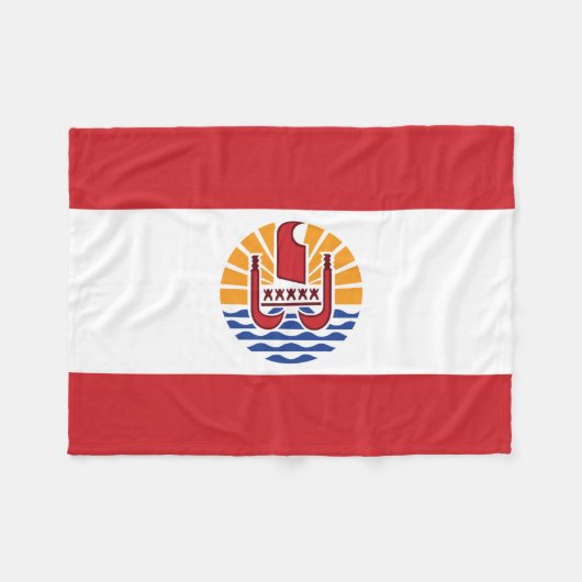 Französisch-Polynesien-Flagge Fleecedecke (Vorderseite (Horizontal))