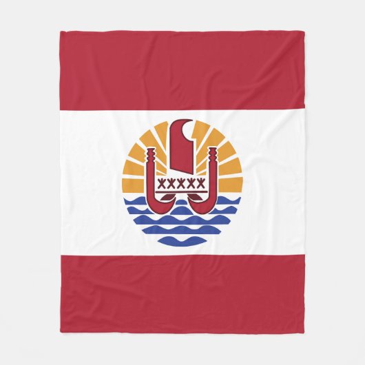 Französisch-Polynesien-Flagge Fleecedecke (Vorderseite)