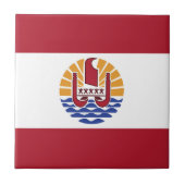 Französisch-Polynesien-Flagge Fliese (Vorderseite)