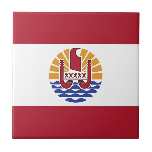 Französisch-Polynesien-Flagge Fliese (Vorderseite)