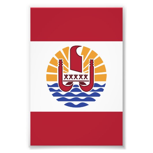 Französisch-Polynesien-Flagge Fotodruck (Vorne)