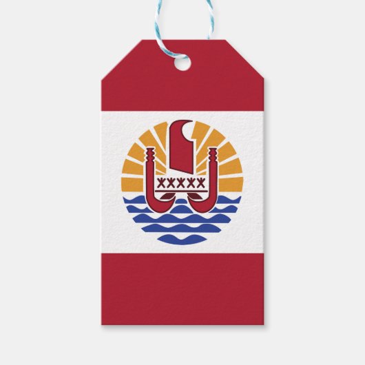 Französisch-Polynesien-Flagge Geschenkanhänger (Vorderseite)