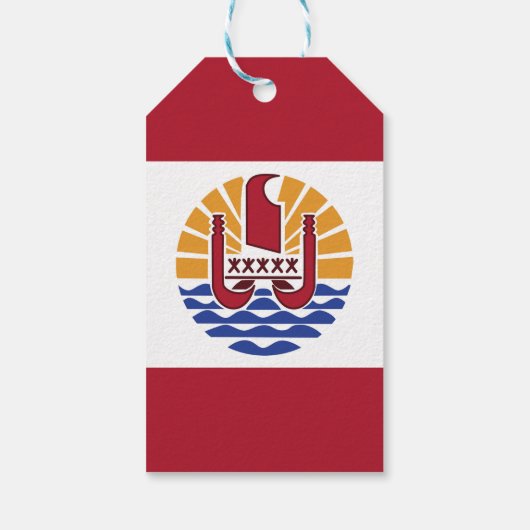Französisch-Polynesien-Flagge Geschenkanhänger (Rückseite)