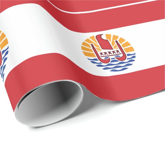 Französisch-Polynesien-Flagge Geschenkpapier (Rolleneckpunkt)