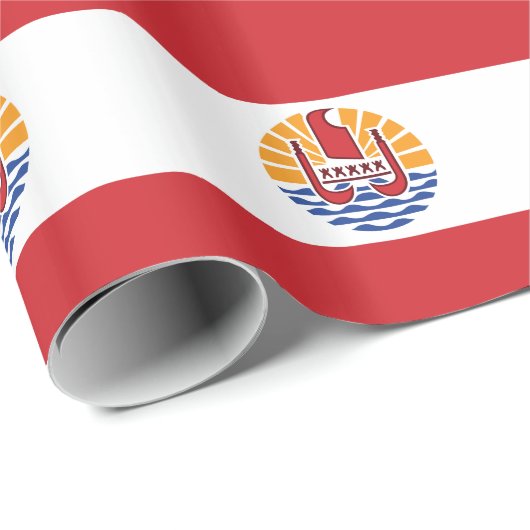 Französisch-Polynesien-Flagge Geschenkpapier (Rolleneckpunkt)
