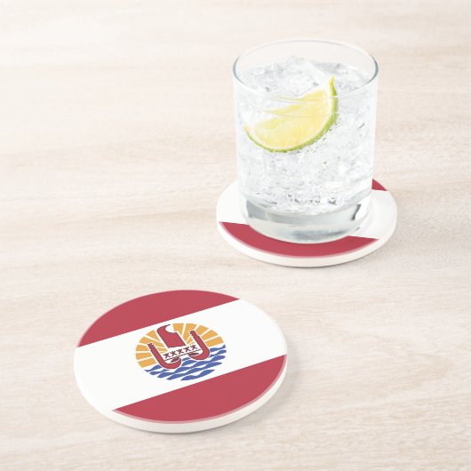 Französisch-Polynesien-Flagge Getränkeuntersetzer (Seite)