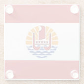 Französisch-Polynesien-Flagge Glasuntersetzer (Rückseite)