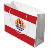 Französisch-Polynesien-Flagge Große Geschenktüte (Rückseite Schrägansicht)