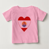 Französisch-Polynesien-Flagge Herzstück T - Shirt (Vorderseite)