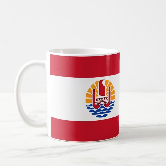 Französisch-Polynesien-Flagge Kaffeetasse (Links)