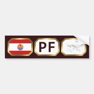 Französisch-Polynesien-Flagge-Karte-Code-Aufkleber Autoaufkleber