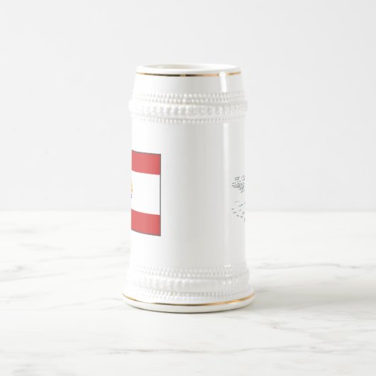 Französisch-Polynesien-Flagge ~ Karte Tasse (Mittel)