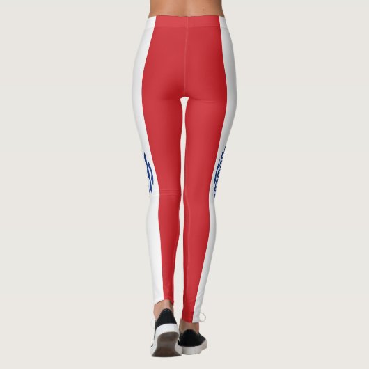 Französisch-Polynesien-Flagge Leggings (Rückseite)