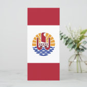 Französisch-Polynesien-Flagge Menükarte (Stehend Vorderseite)