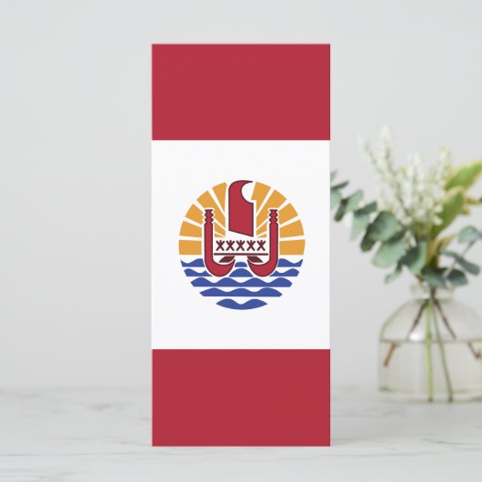 Französisch-Polynesien-Flagge Menükarte (Stehend Vorderseite)