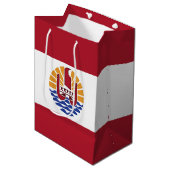 Französisch-Polynesien-Flagge Mittlere Geschenktüte (Vorderseite Schrägansicht)