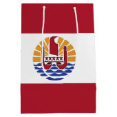 Französisch-Polynesien-Flagge Mittlere Geschenktüte (Rückseite)