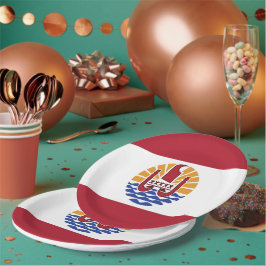 Französisch-Polynesien-Flagge Pappteller