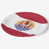 Französisch-Polynesien-Flagge Pappteller (Schrägansicht)