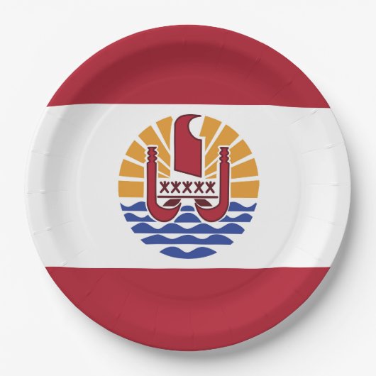 Französisch-Polynesien-Flagge Pappteller (Vorderseite)
