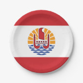 Französisch-Polynesien-Flagge Pappteller (Vorderseite)