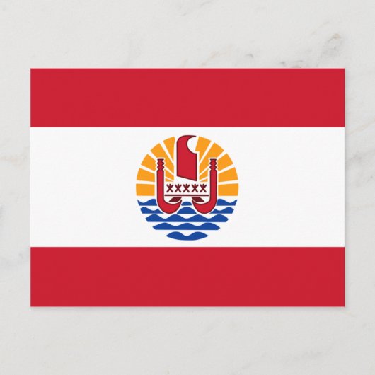 Französisch-Polynesien-Flagge PF Postkarte (Vorderseite)