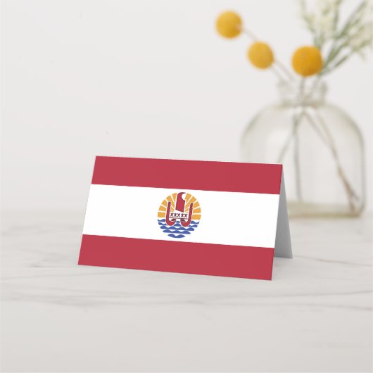 Französisch-Polynesien-Flagge Platzkarte (Vorderseite)