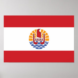 Französisch-Polynesien-Flagge Poster
