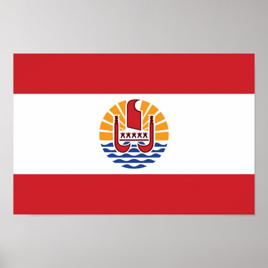 Französisch-Polynesien-Flagge Poster (Vorne)