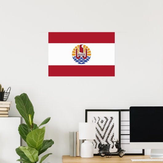 Französisch-Polynesien-Flagge Poster (Heimbüro)