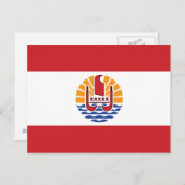 Französisch-Polynesien-Flagge Postkarte (Vorne/Hinten)