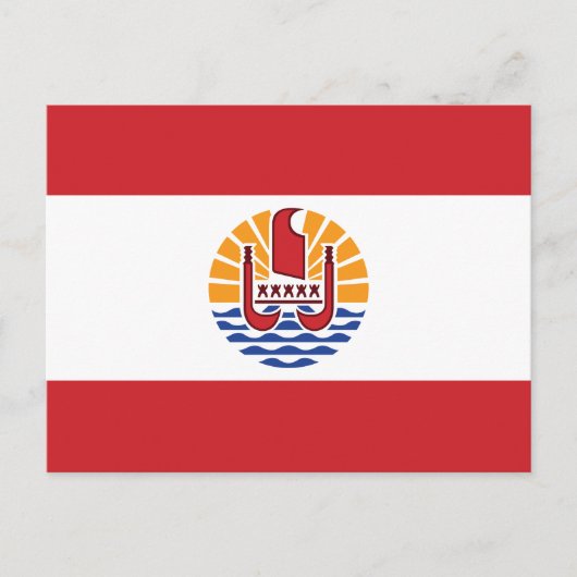 Französisch-Polynesien-Flagge Postkarte (Vorderseite)