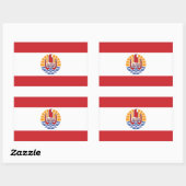 Französisch-Polynesien-Flagge Rechteckiger Aufkleber (Blatt)