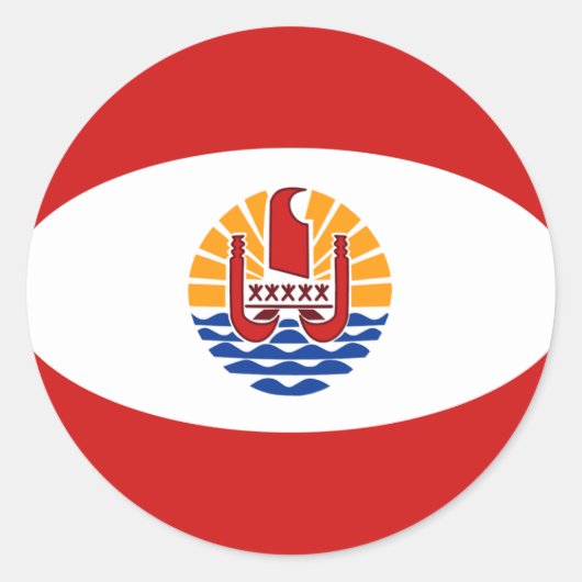Französisch-Polynesien-Flagge Runder Aufkleber (Vorderseite)