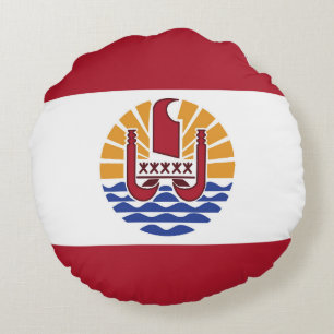 Französisch-Polynesien-Flagge Rundes Kissen