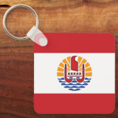 Französisch-Polynesien-Flagge Schlüsselanhänger (Vorderseite)