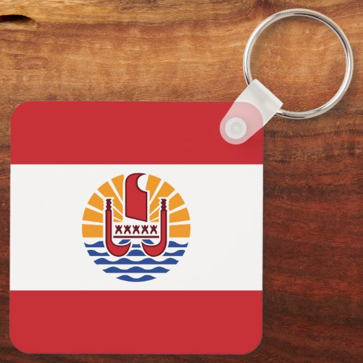 Französisch-Polynesien-Flagge Schlüsselanhänger (Rückseite)