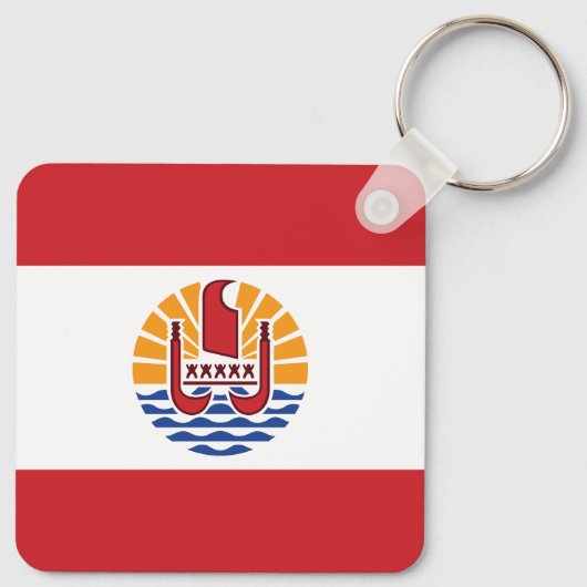 Französisch-Polynesien-Flagge Schlüsselanhänger (Rückseite)