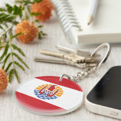 Französisch-Polynesien-Flagge Schlüsselanhänger (Vorderseite rechts)