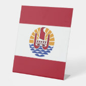 Französisch-Polynesien-Flagge Sockelschild (Vorderseite)